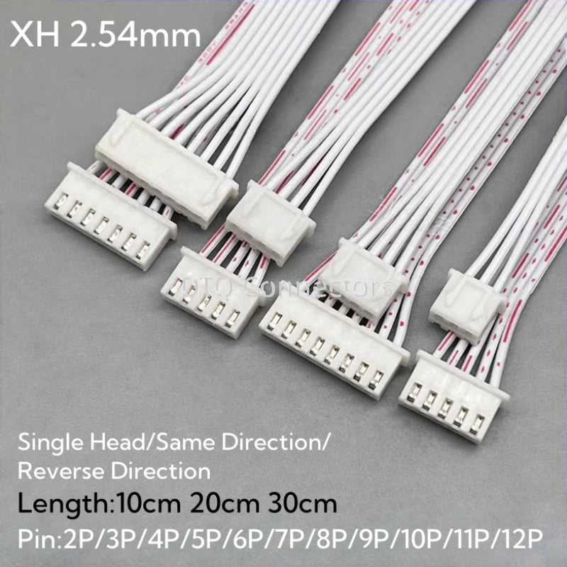 5Pcs XH2.54 XH 2.54mm 2/3/4/5/6/7/8/9/10P/12 Pin Female Plug Terminal Cable JST Wire Connector Single/Double Head Red White Line
