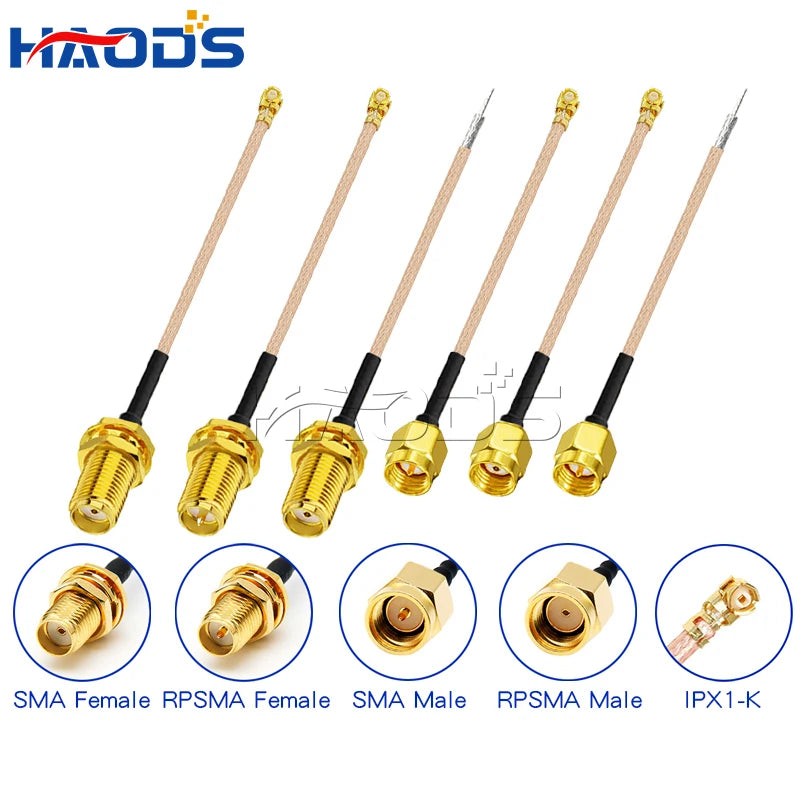 5PCS SMA Pigtail Jumper RP SMA Male Female to UF.L IPX IPX1 RG178 Cable Sockets Jack Connectors Adapter for Wifi Router GPS AP