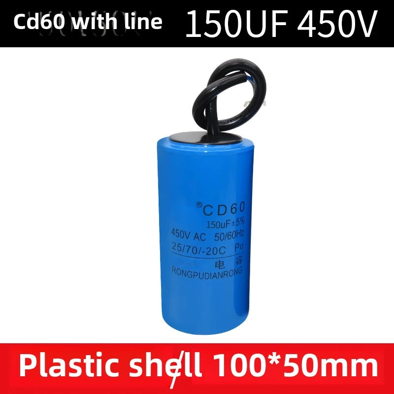 CD60 Motor Water Pump Starting Capacitor 250V 450V AC 50UF 75UF 100UF 150UF 200UF 250UF 300UF 350UF 400UF 500UF 600UF 800UF