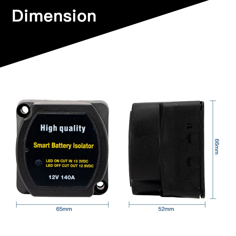DaierTek Dual Battery Smart Isolator 12V 140A Voltage Sensitive Split Charge Relay VSR Car Accessories Relay VSR for Camper