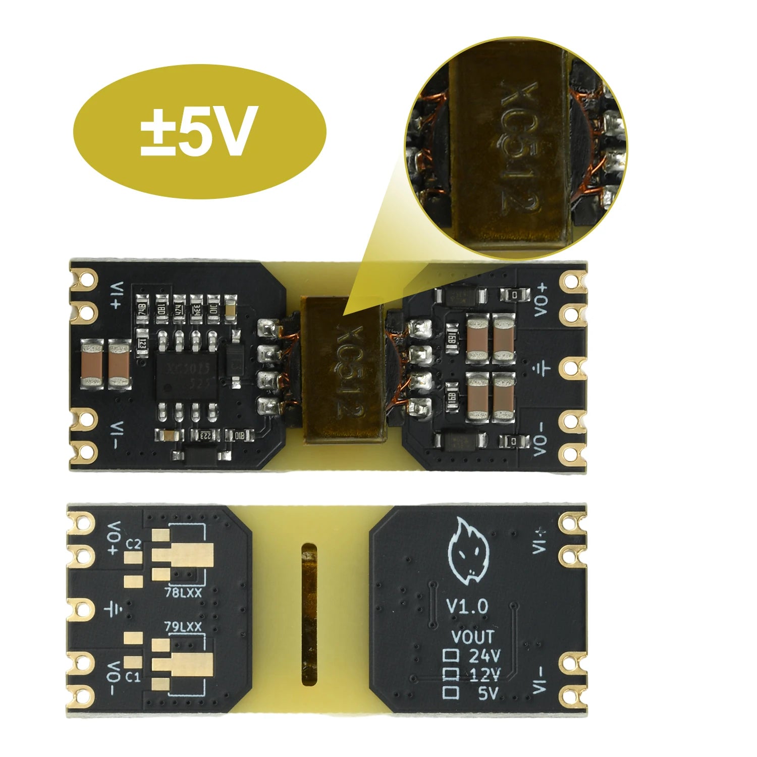 XC5015 DC-DC 9-42V to ±5V/±12V Positive and Negative Dual-Power Step-Down Module Isolated Wide-Voltage Power Supply Module