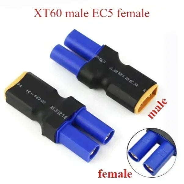 EC5 Male Female to XT60 XT90 Deans T Plug Male Female No Wire Connector Plug Adapter for RC FPV Vehicle Lipo Battery Esc