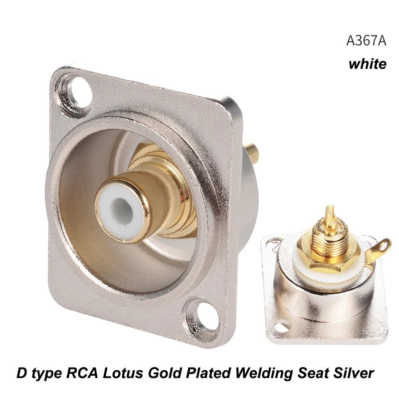D Type RCA Female Jack YS367A Mounting Module Solder Socket AV Audio Video Connector for DVD Panel