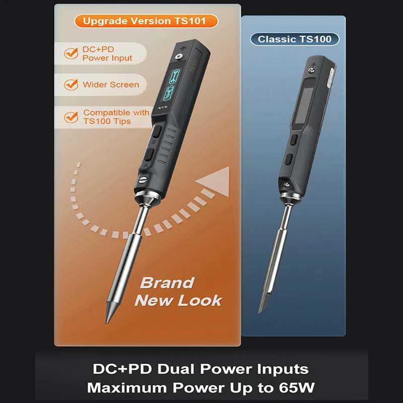 Original TS101 Soldering Iron Electric 65W Temperature Adjustable Programming TS100 Soldering Iron New Upgrade With PD Plug Kit