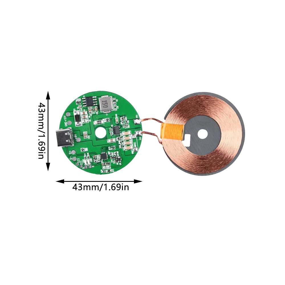 5V/9V/12V 9V-30V 20W High Power Wireless Fast Charger Transmitter Module Type-C Fast Charging Circuit Board for Mobile Phone