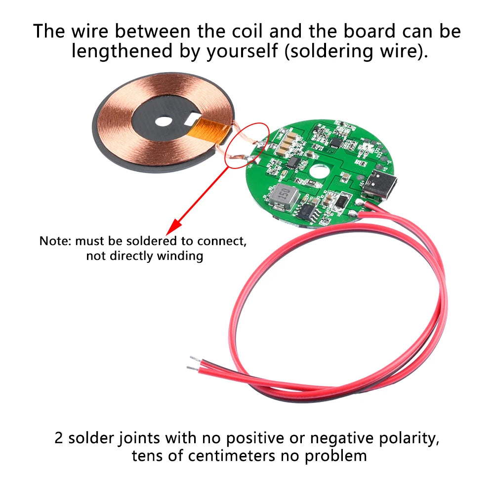 5V/9V/12V 9V-30V 20W High Power Wireless Fast Charger Transmitter Module Type-C Fast Charging Circuit Board for Mobile Phone
