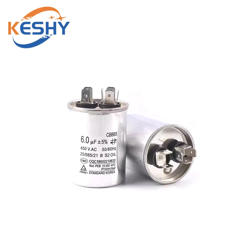 CBB65 AC Motor Capacitor Air Conditioner Compressor Start Capacitor 450VAC 5uF 20uF 25uF 30uF 35uF 40uF 45uF 50uF 60uF 70uF 5%