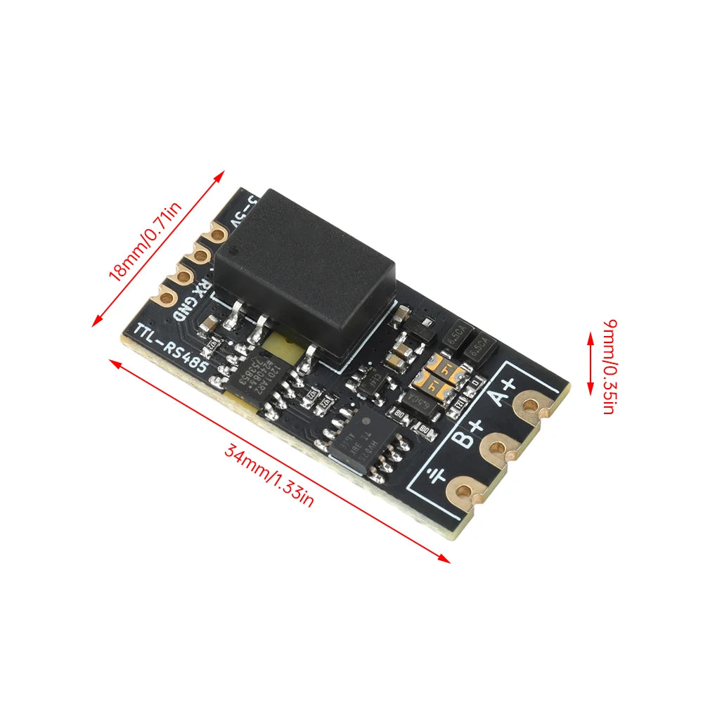 DC 3.3V/5V Isolated TTL-to-RS485 Level Converter Module; High-Speed 2Mbps Serial Port Auto-Negotiation Module