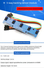 2pcs 5 Channel Line Tracking Sensor Module TCRT5000 Infrared Black White Line Follower for Arduino Smart Car