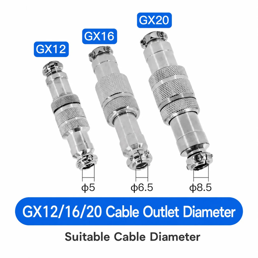 5/10Set GX12 GX16 GX20 Aviation Connector 2 3 4 5 6 7 8 9 10 12 14 15 Pin Docking Fixing Circular Metal Male Female Plug Socket