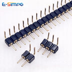 100pcs 1X2/3/4/5/10/15/20/40P RGB RGBW LED Strip PCB Connector Round Hole Right Angle DIP Gold IC Crystal Female Male Pin Header