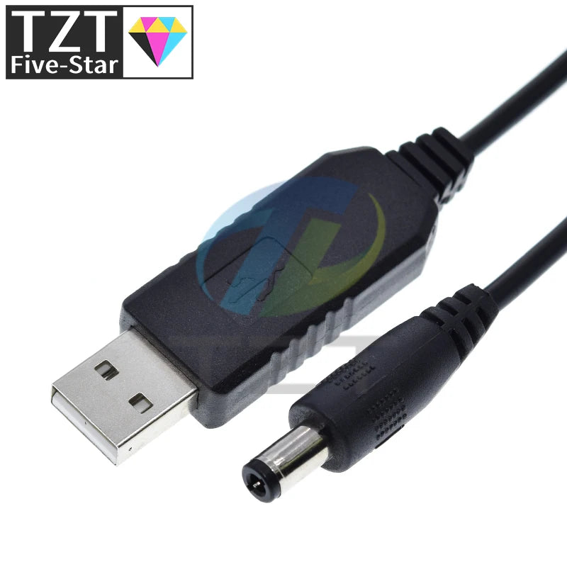 TZT 1/3PCS USB Power Boost Line DC 5V to DC 9V / 12V Step UP Module USB Converter Adapter Router Cable 2.1x5.5mm Plug
