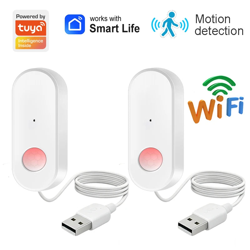 WiFi Human Motion Sensor PIR Infrared Detector Works With Tuya Smart Life APP Home Security Anti-theft Devices Support Alexa