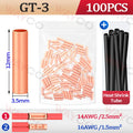 100PCS GT Copper Crimp Terminals Electrical Wire Cable Tubular Connectors Ring Sleeve Ferrules Lugs Have Heat Shrink Tubing