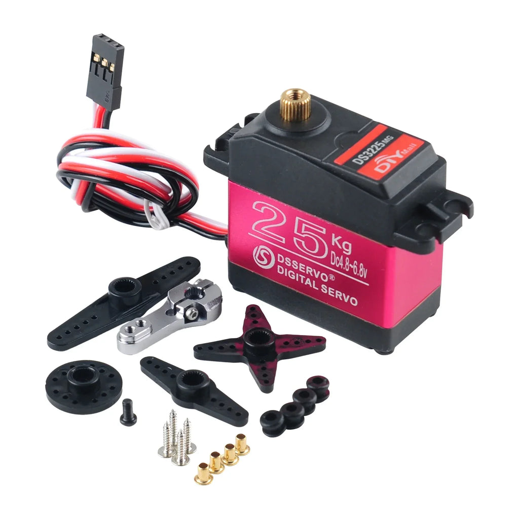 25KG Digital Servo Full Metal Gear IP66 Waterproof for 1:8 1:10 1:12 RC Car Crawler Robot 180/270 Degree High Precision