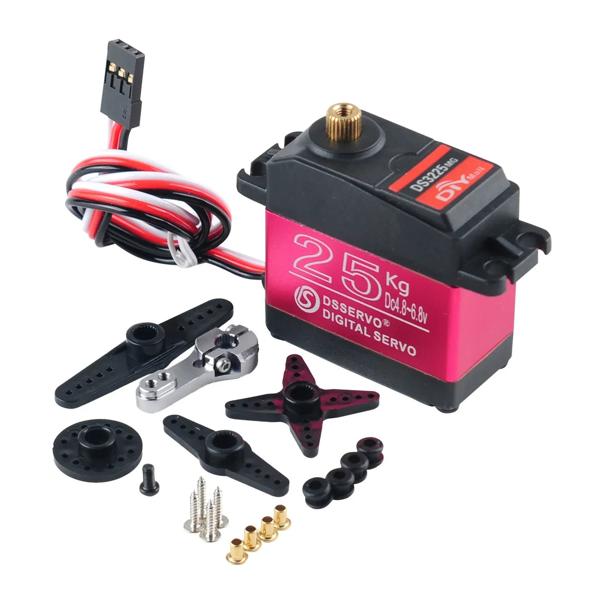 25KG Digital Servo Full Metal Gear IP66 Waterproof for 1:8 1:10 1:12 RC Car Crawler Robot 180/270 Degree High Precision