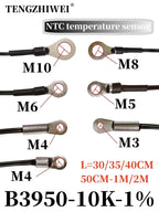 NTC Temperature Sensor Temperature Measurement Thermistor 10K B3950 1% M3M4M5M6M8M10 Inverter Fan Wire Ear Fixed Probe