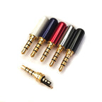 2/5PCS Copper 3/4 Pole 3.5MM Plug Male Headphone Jack with Clip 3.5MM Stereo Audio Connector for 4mm Cable Adapter