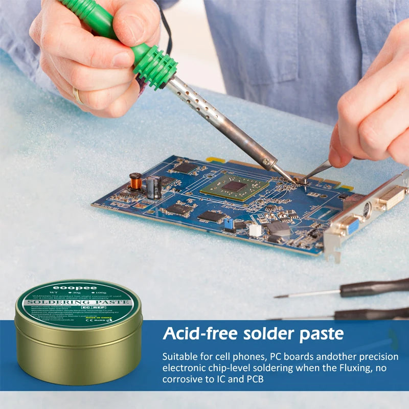 Solder Flux Paste For Electronics No Clean Flux Lead-Free Soldering Circuit Boards Copper Electrical Wire Safe Welding Paste