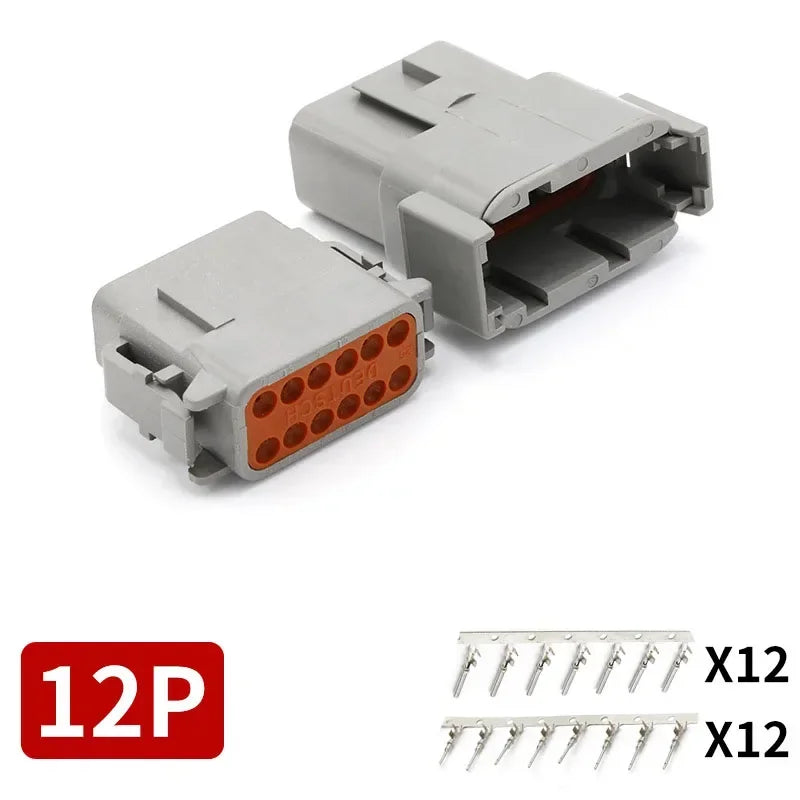 DEUTSCH DT/DTM/DTP/DTF Series IP68 Sealed Connector Kits | 2-12Pin Flange Mount for Auto/Truck/Marine Wiring Systems