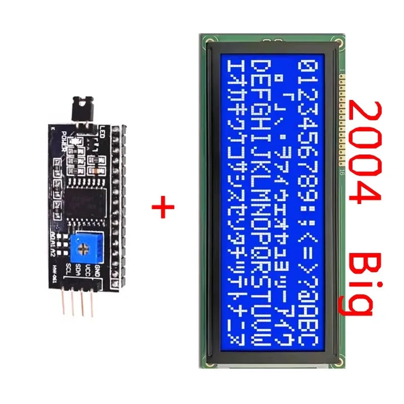 1Lot 5V 2004 LCD Module Blue/Yellow Color Big Size Dimension 20X4 HD44780 ST7066 EQV Chip Parallel 2004L Display IIC I2C Port