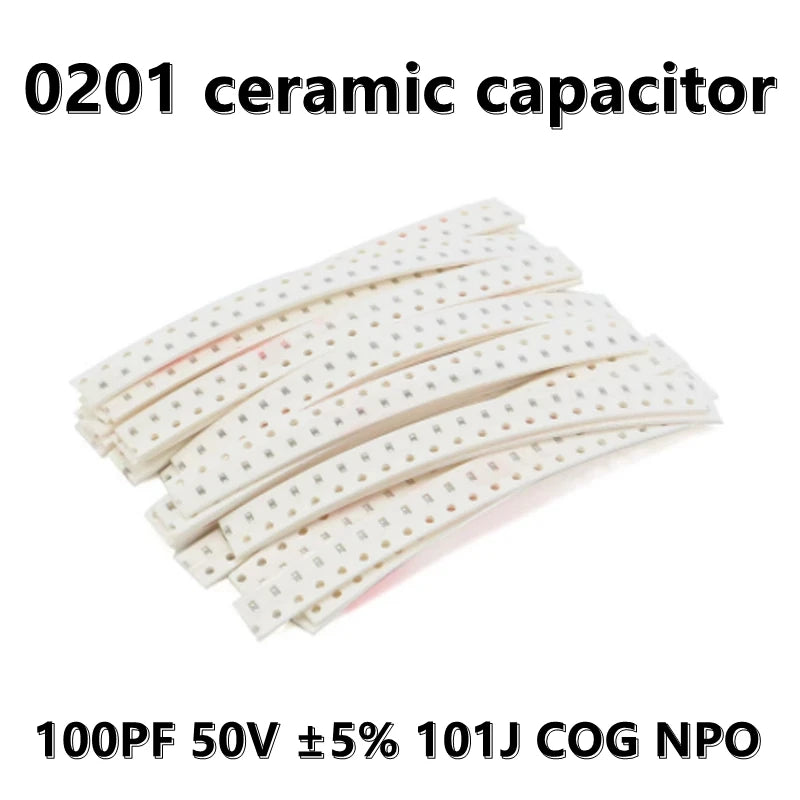 (100pcs) 0201 100PF 50V ±5% 101J COG NPO SMD Ceramic Capacitors