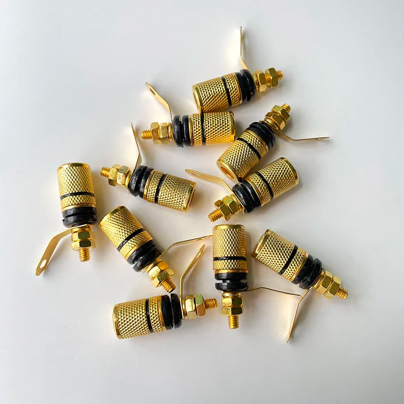5-10pcs Amplifier Speaker Terminal Gold Plated Binding Post Banana Plug Socket Connector Suitable for 4mm Banana Plugs