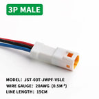 5/20/100sets Waterproof JST JWPF Connector 2p/3p/4p/6p/8p Plug Socket 20awg/0.5m ² Wire Harness 02t/02r/03t/03r With 15CM Wire