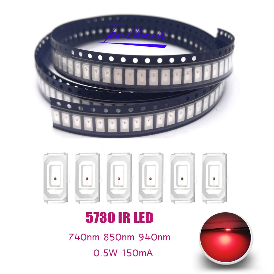 SMD Chip 5630/5730  Infrared LED lamps 0.5W IR 740nm 850nm 940nm LED Emitting Diode