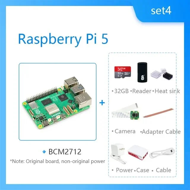 Official Original Raspberry Pi 5 Cortex-A76 Linux 2GB 4GB 8GB 16GB Arm Board Python Programlama PCIe Gigabit Ethernet USB3.0