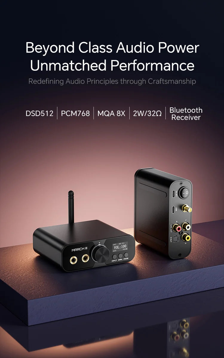 TempoTec March III-M3 2*CS43198 HIFI USB DAC,Bluetooth DAC,UAC1.0 for PlayStation PS4,PS5,UAC2.0, EQ,Filter,DSD512/LDA