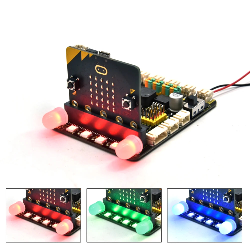 Keyestudio Micro:bit TB6612 Driver Expansion Board With PCA9685PW And TB6612FNG Chip P2.0 Sensor RGB Lights