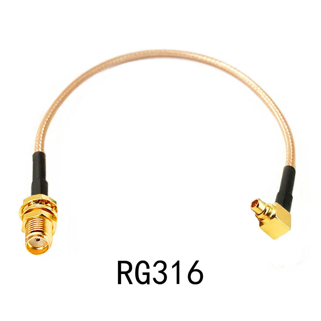 WiFI Antenna Extension SMA  Female Nut Jack To MMCX Male Plug Right Angle Pigtail Cable Adapter RG174 RG178 RG316
