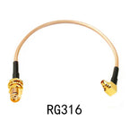 WiFI Antenna Extension SMA  Female Nut Jack To MMCX Male Plug Right Angle Pigtail Cable Adapter RG174 RG178 RG316