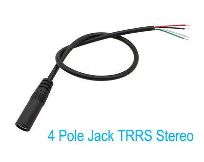 3.5mm 2.5mm Male Plug/Female Jack to Bare Wire Open End TS Mono/3 Pole/4 Pole TRRS Stereo Plug Jack Connector Audio Cable