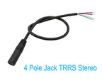 3.5mm 2.5mm Male Plug/Female Jack to Bare Wire Open End TS Mono/3 Pole/4 Pole TRRS Stereo Plug Jack Connector Audio Cable