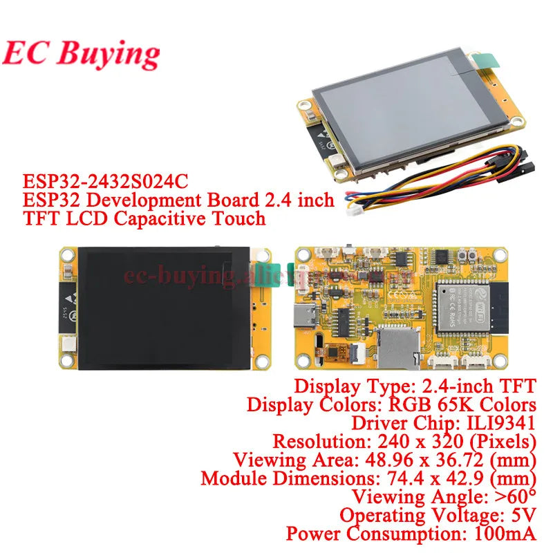 ESP32 S3 for Arduino LVGL WiFi Ble Development Board 2.4 2.8 3.2 3.5 4.3 5 7.0 inch 240*320 Display Screen LCD TFT Module Touch