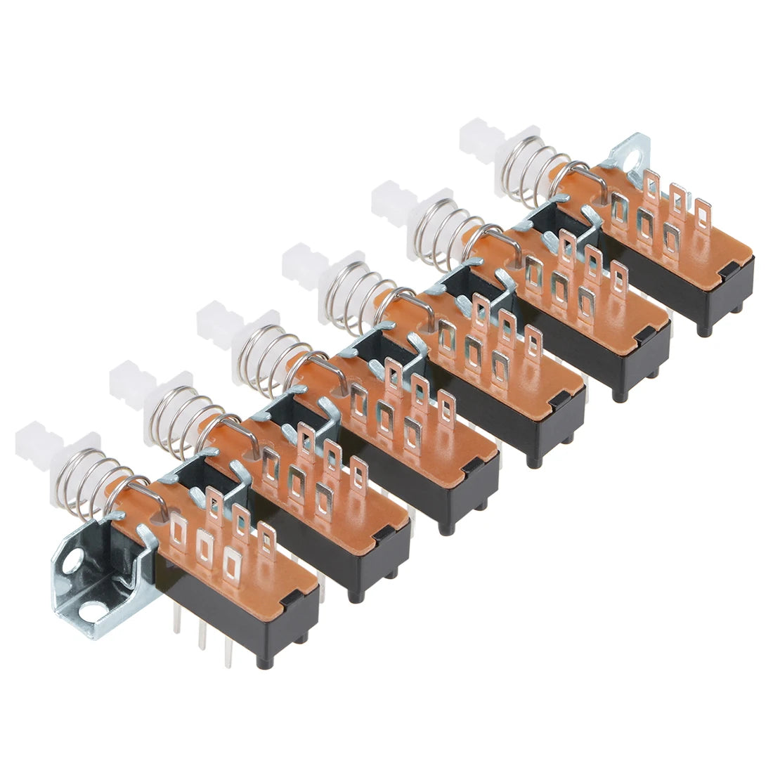 Interlock Push Button Switch Piano Type DPDT 6 Pin 4/6/8 Row Straight Through Hole Straight Key Switch for Electronic Products