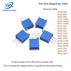 5PCS 3296W Multi-Turn Adjustable Potentiometer 100R 200R 1K 2K 5K 10K 20K 50K 100K 200K 500K 1M Metal Shaft Long/Short