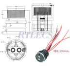 Waterproof Magnetic Circular Connector 18A 24V Male Female 4+2 Pin DC Power Charger Military-grade 12AWG Wire Threaded Gold Plat