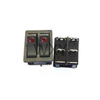 2Pcs KCD2 Double Boat Rocker Switch 6 Pin On-Off Position with Green Red Lights 20A 125VAC/16A 250V - Black No Light Option