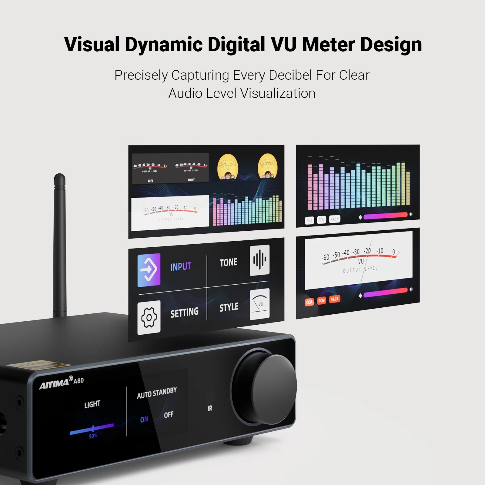 AIYIMA A80 Upgraded TPA3255 DAC Bluetooth PFFB Stereo Power Amplifier 300Wx2 Class D HiRes Digital Amp RCA TRS OPT COA USB Input