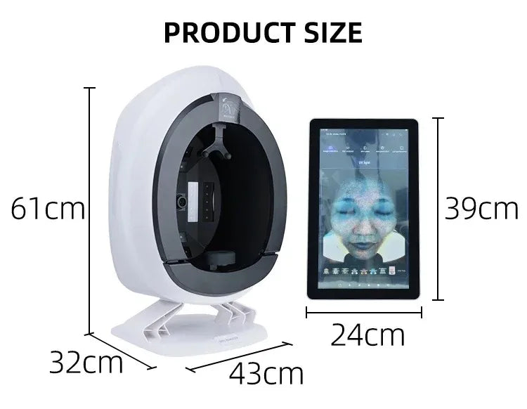 New 3D Facial Skin Analyzer Machine 15.6 inch Skin Analyzer Facial Machine 8 Light Spectrum Skin Analysis Scanner