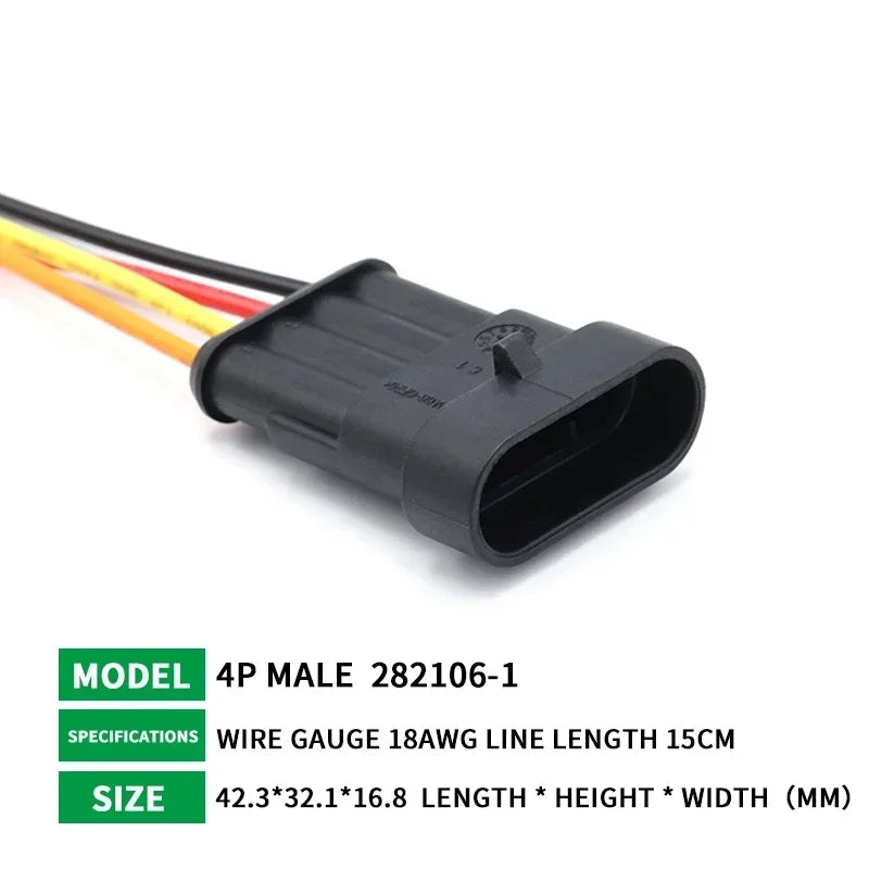 5/20/100 Sets 1/2/3/4/5/6 Pin Way Waterproof Electrical Wire Connector Plug 1.5mm Terminals 2Pin HID Plug Auto Xenon Lamp Plug
