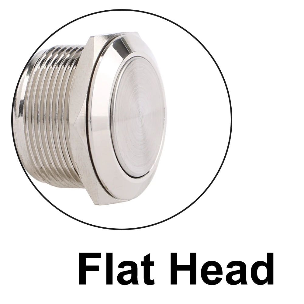 1NO 16mm19mm22mm Waterproof Momentary Latching Metal Doorbell Horn Push Button Switch Fixation Lock Reset NO LED screw terminal