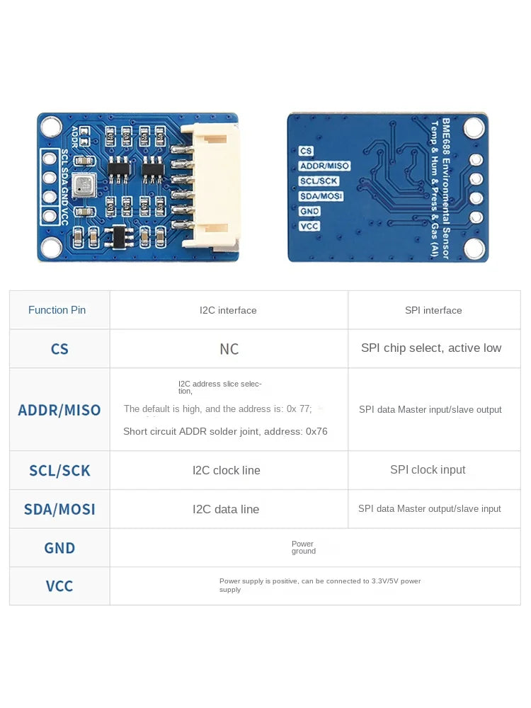 BME680 Environmental Sensor Module Temperature/Humidity/Pressure/Gas AI Intelligent I2C