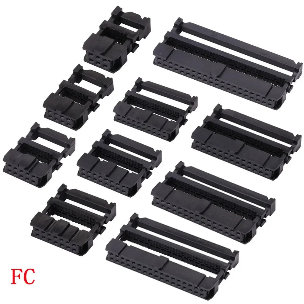 2.54MM Pitch 6 Position 8 10 14 16 18 20 24 26 30 34 40 Pin DC3 Header Male Socket Female IDC Socket IDC Connector Ribbon Cable