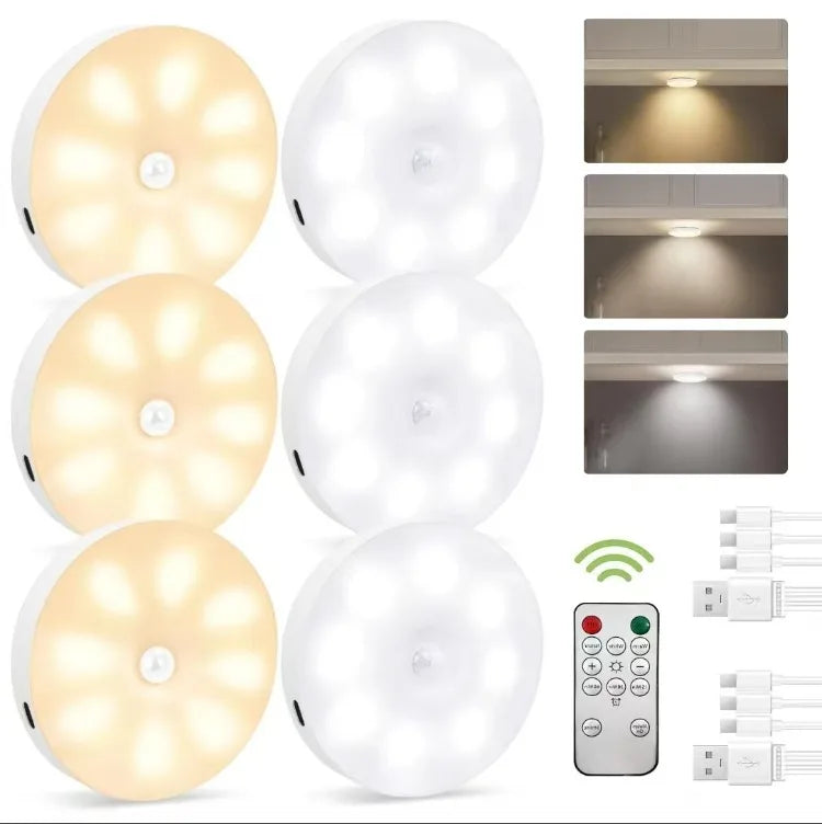 Three-color remote control induction night light can be used for wine cabinets, wardrobes, stairs, display cabinets, kitchens