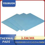 YOUNUON 100x100mm 0.5mm 1mm 1.5mm 2mm 3mm 4mm 5mm tichkess Thermal Pad CPU Heatsink Pad Cooling Conductive Silicone Thermal