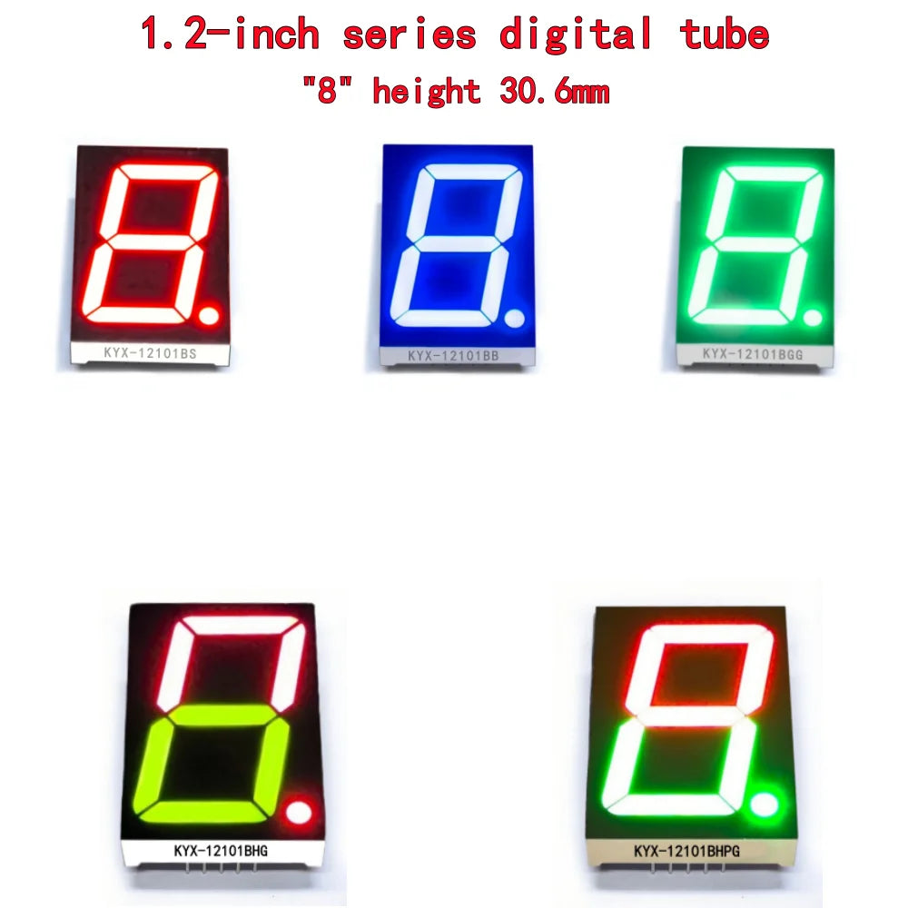 10PCS 1.2-inch digital tube 28.8mmX40.8mm digital display screen "8" high 30.6mm 7-segment digital tube 12101series12102